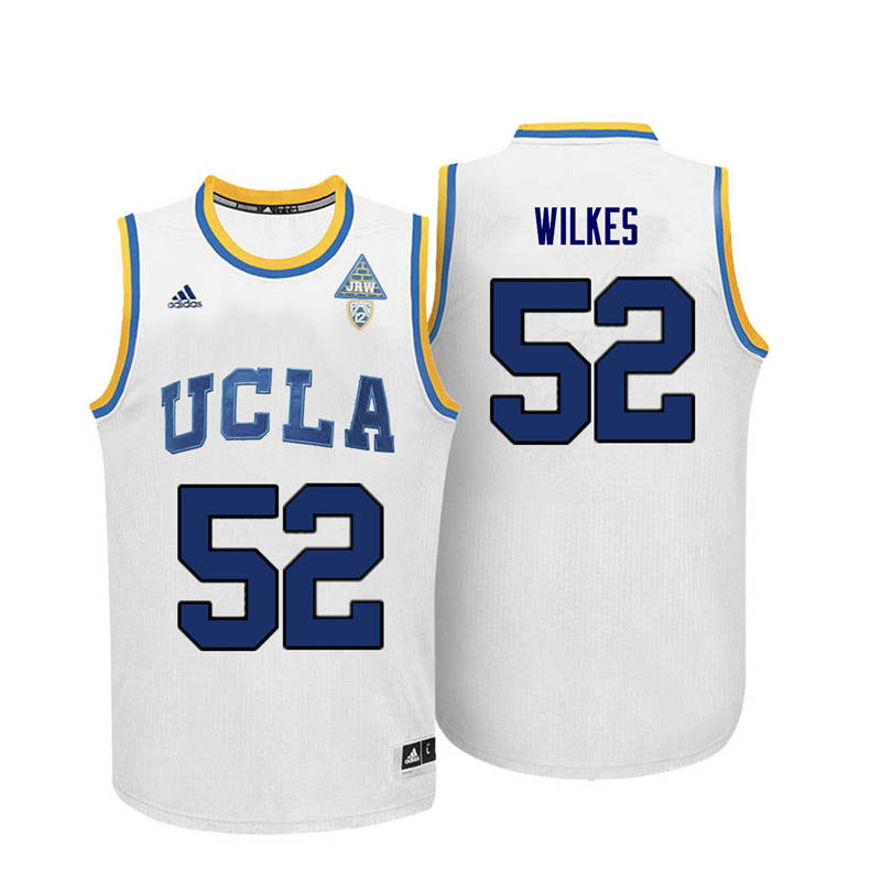 Men UCLA Bruins #52 Jamaal Wilkes College Basketball Jerseys-White
